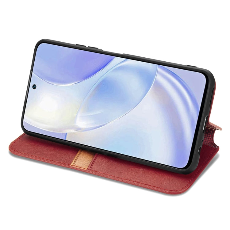 For Huawei nova 8 SE Youth Cubic Grid Pressed Horizontal Flip Magnetic PU Leather Case with Holder & Card Slots & Wallet