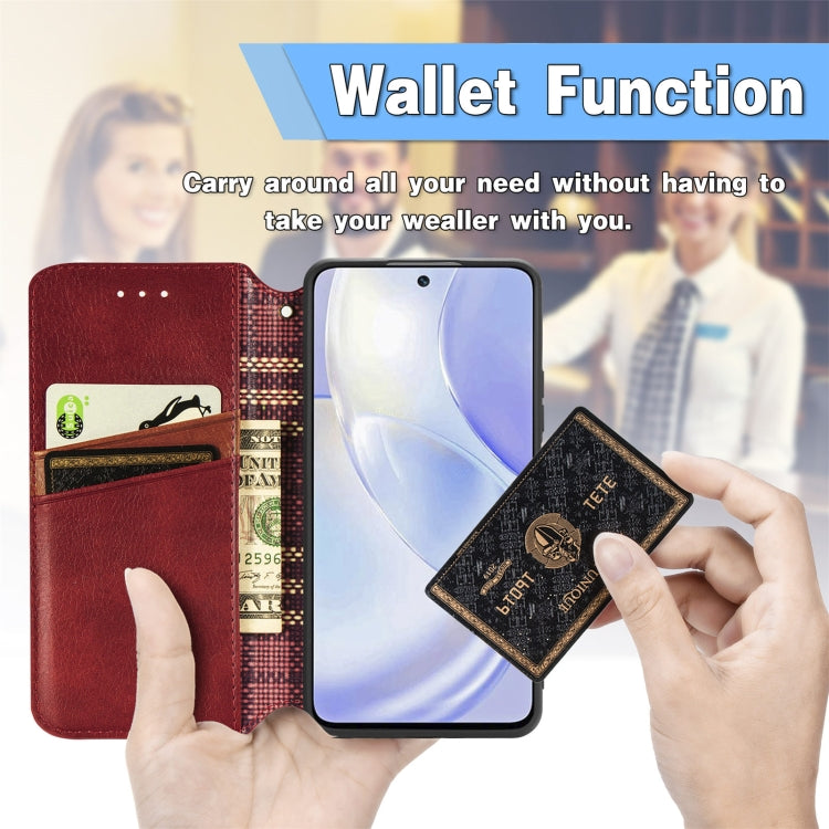 For Huawei nova 8 SE Youth Cubic Grid Pressed Horizontal Flip Magnetic PU Leather Case with Holder & Card Slots & Wallet