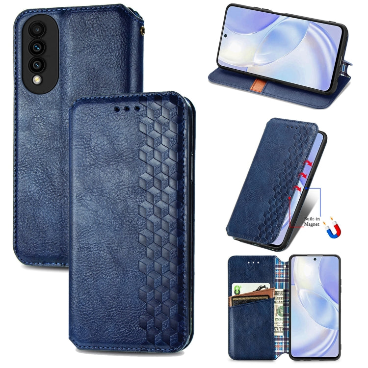 For Huawei nova 8 SE Youth Cubic Grid Pressed Horizontal Flip Magnetic PU Leather Case with Holder & Card Slots & Wallet