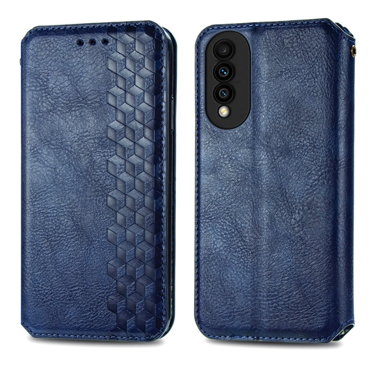 For Huawei nova 8 SE Youth Cubic Grid Pressed Horizontal Flip Magnetic PU Leather Case with Holder & Card Slots & Wallet