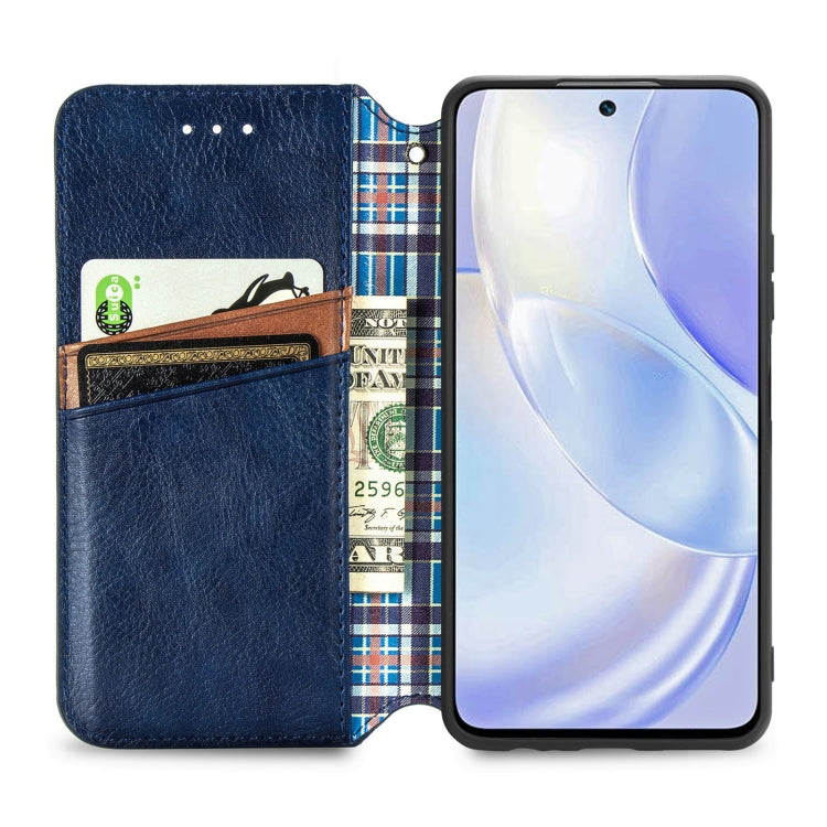 For Huawei nova 8 SE Youth Cubic Grid Pressed Horizontal Flip Magnetic PU Leather Case with Holder & Card Slots & Wallet