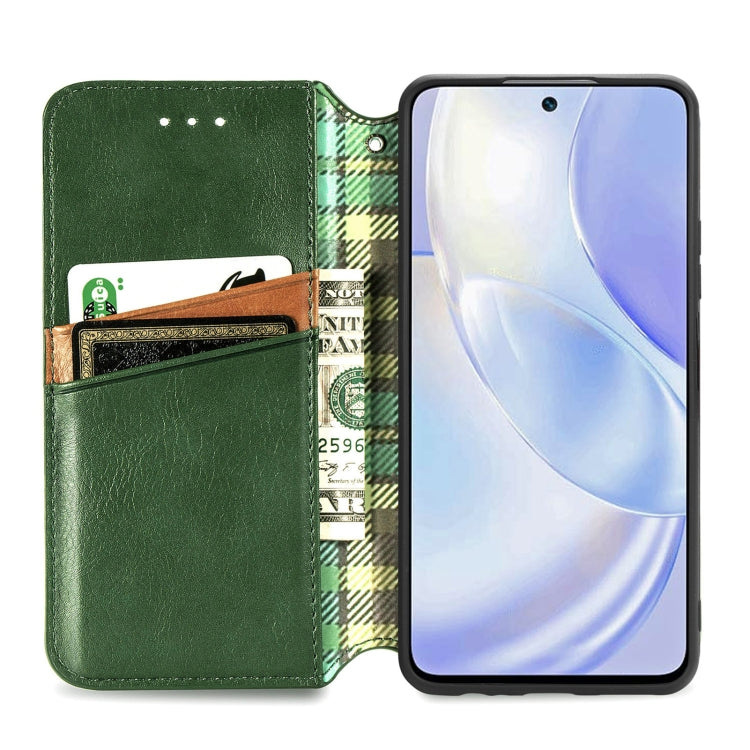 For Huawei nova 8 SE Youth Cubic Grid Pressed Horizontal Flip Magnetic PU Leather Case with Holder & Card Slots & Wallet
