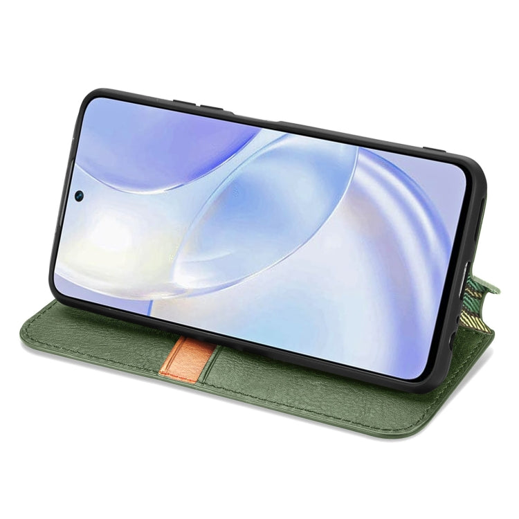 For Huawei nova 8 SE Youth Cubic Grid Pressed Horizontal Flip Magnetic PU Leather Case with Holder & Card Slots & Wallet