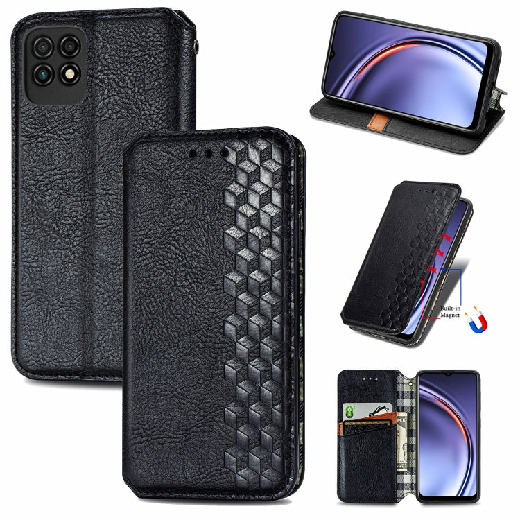 For Huawei Maimang 10 SE Cubic Grid Pressed Horizontal Flip Magnetic PU Leather Case with Holder & Card Slots & Wallet