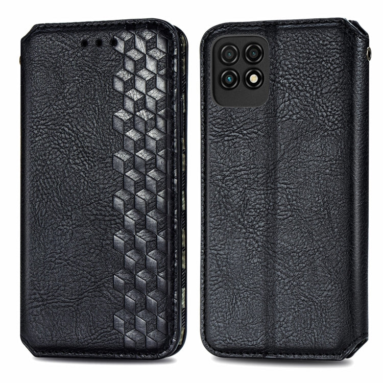 For Huawei Maimang 10 SE Cubic Grid Pressed Horizontal Flip Magnetic PU Leather Case with Holder & Card Slots & Wallet