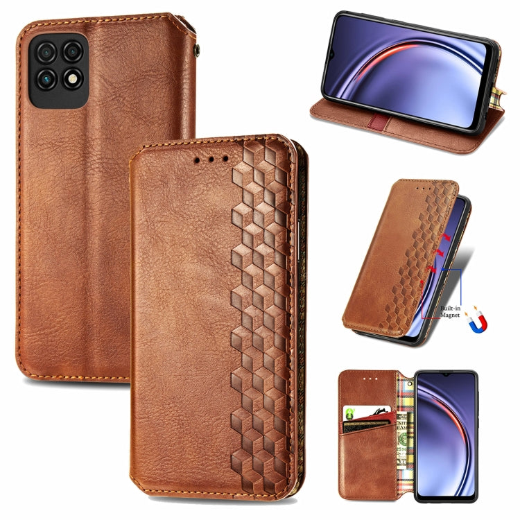 For Huawei Maimang 10 SE Cubic Grid Pressed Horizontal Flip Magnetic PU Leather Case with Holder & Card Slots & Wallet