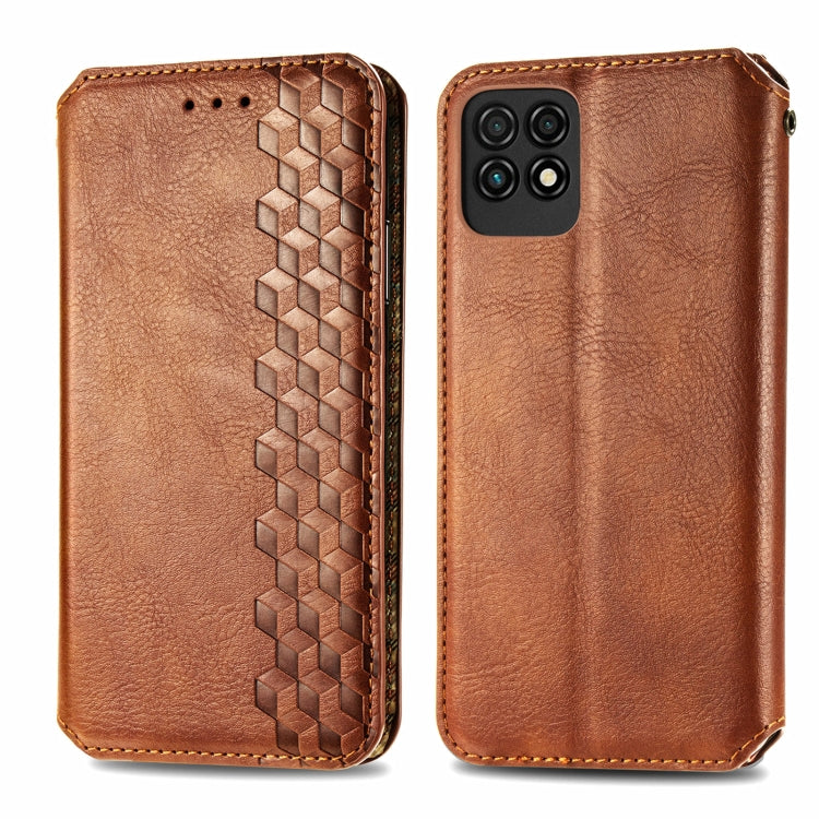 For Huawei Maimang 10 SE Cubic Grid Pressed Horizontal Flip Magnetic PU Leather Case with Holder & Card Slots & Wallet