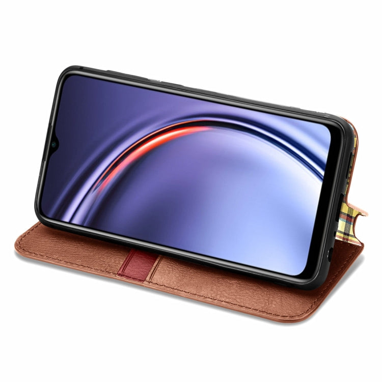 For Huawei Maimang 10 SE Cubic Grid Pressed Horizontal Flip Magnetic PU Leather Case with Holder & Card Slots & Wallet