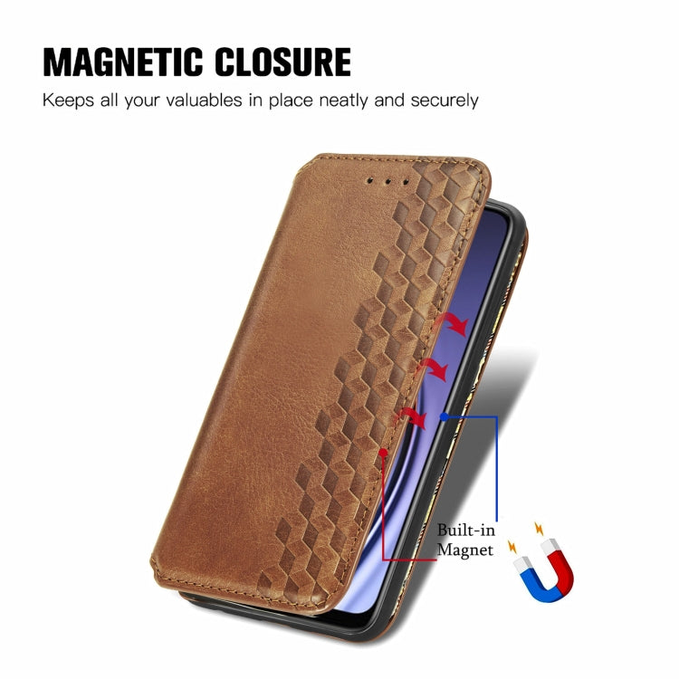 For Huawei Maimang 10 SE Cubic Grid Pressed Horizontal Flip Magnetic PU Leather Case with Holder & Card Slots & Wallet
