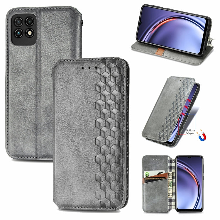 For Huawei Maimang 10 SE Cubic Grid Pressed Horizontal Flip Magnetic PU Leather Case with Holder & Card Slots & Wallet
