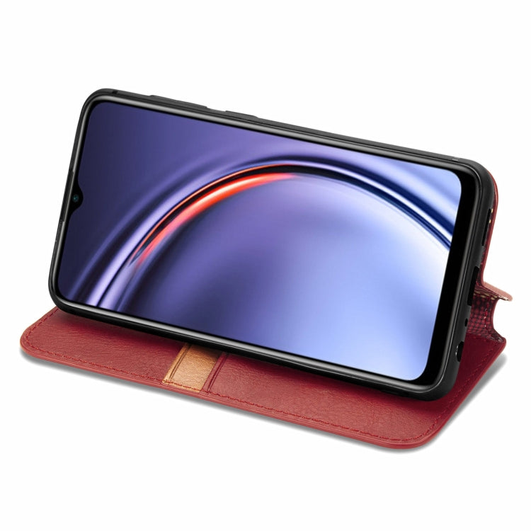 For Huawei Maimang 10 SE Cubic Grid Pressed Horizontal Flip Magnetic PU Leather Case with Holder & Card Slots & Wallet