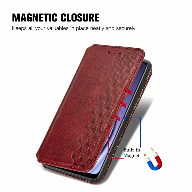 For Huawei Maimang 10 SE Cubic Grid Pressed Horizontal Flip Magnetic PU Leather Case with Holder & Card Slots & Wallet