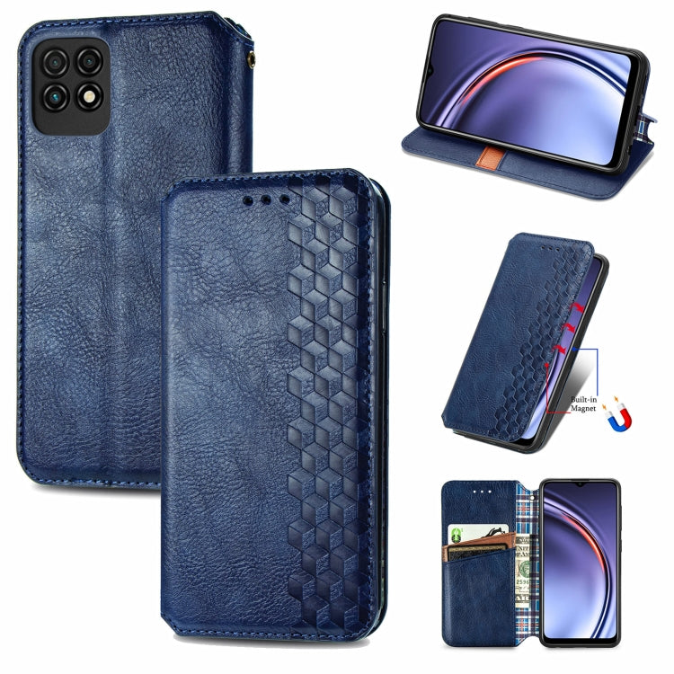 For Huawei Maimang 10 SE Cubic Grid Pressed Horizontal Flip Magnetic PU Leather Case with Holder & Card Slots & Wallet