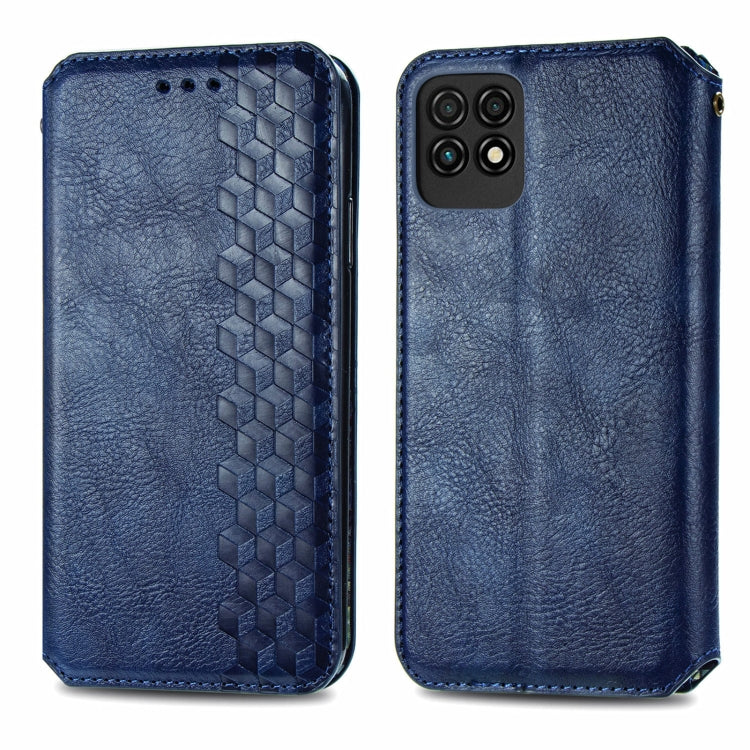 For Huawei Maimang 10 SE Cubic Grid Pressed Horizontal Flip Magnetic PU Leather Case with Holder & Card Slots & Wallet