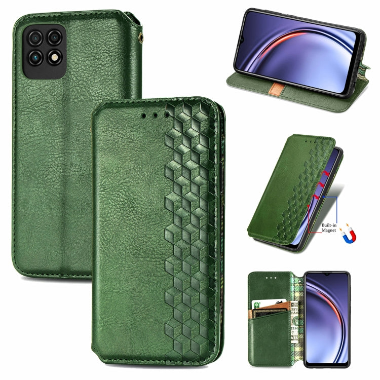 For Huawei Maimang 10 SE Cubic Grid Pressed Horizontal Flip Magnetic PU Leather Case with Holder & Card Slots & Wallet