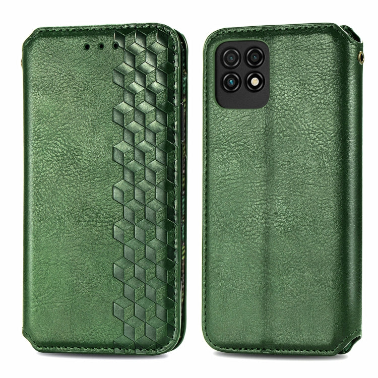 For Huawei Maimang 10 SE Cubic Grid Pressed Horizontal Flip Magnetic PU Leather Case with Holder & Card Slots & Wallet