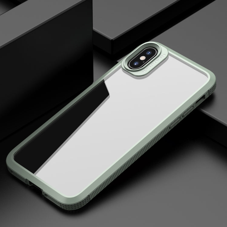For iPhone XR MG Series Carbon Fiber TPU + Clear PC Four-corner Airbag Shockproof Case