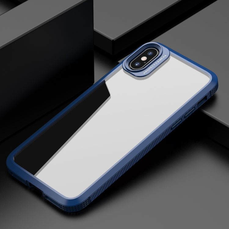 For iPhone XR MG Series Carbon Fiber TPU + Clear PC Four-corner Airbag Shockproof Case