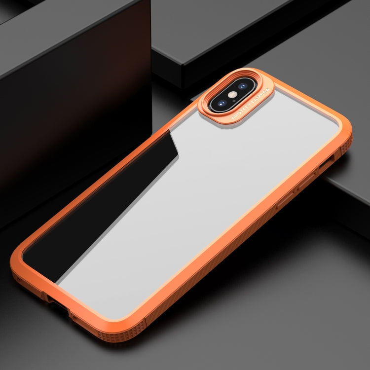 For iPhone XR MG Series Carbon Fiber TPU + Clear PC Four-corner Airbag Shockproof Case