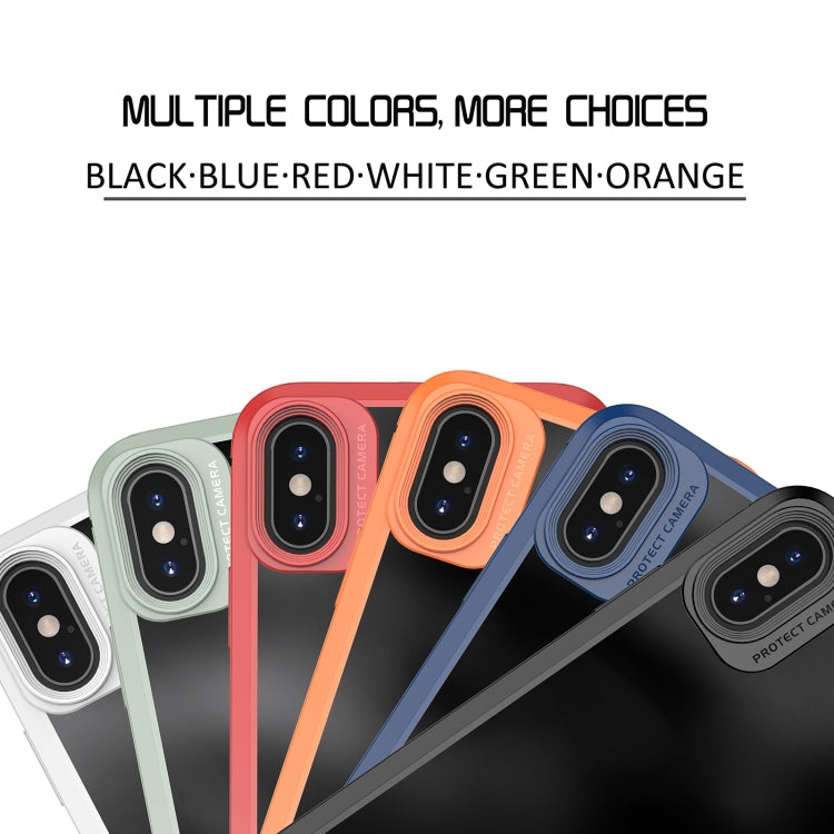 For iPhone XR MG Series Carbon Fiber TPU + Clear PC Four-corner Airbag Shockproof Case