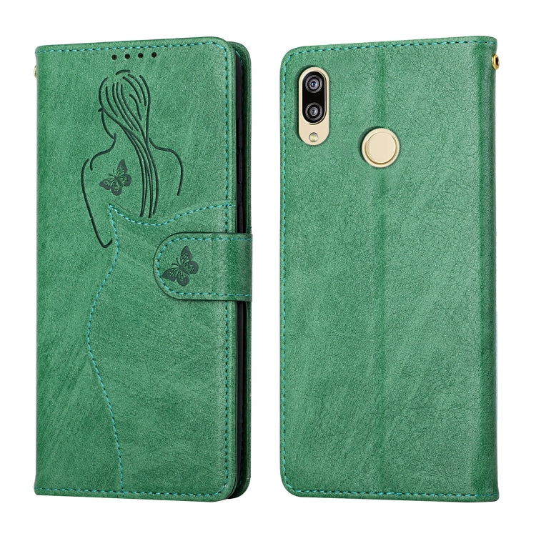 For Huawei P20 Lite Beauty Girl Embossing Pattern Horizontal Flip Leather Case with Holder & Card Slot & Wallet & Photo Frame