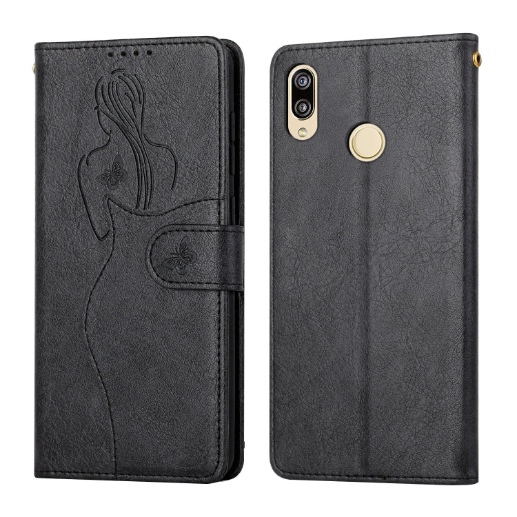 For Huawei P20 Lite Beauty Girl Embossing Pattern Horizontal Flip Leather Case with Holder & Card Slot & Wallet & Photo Frame