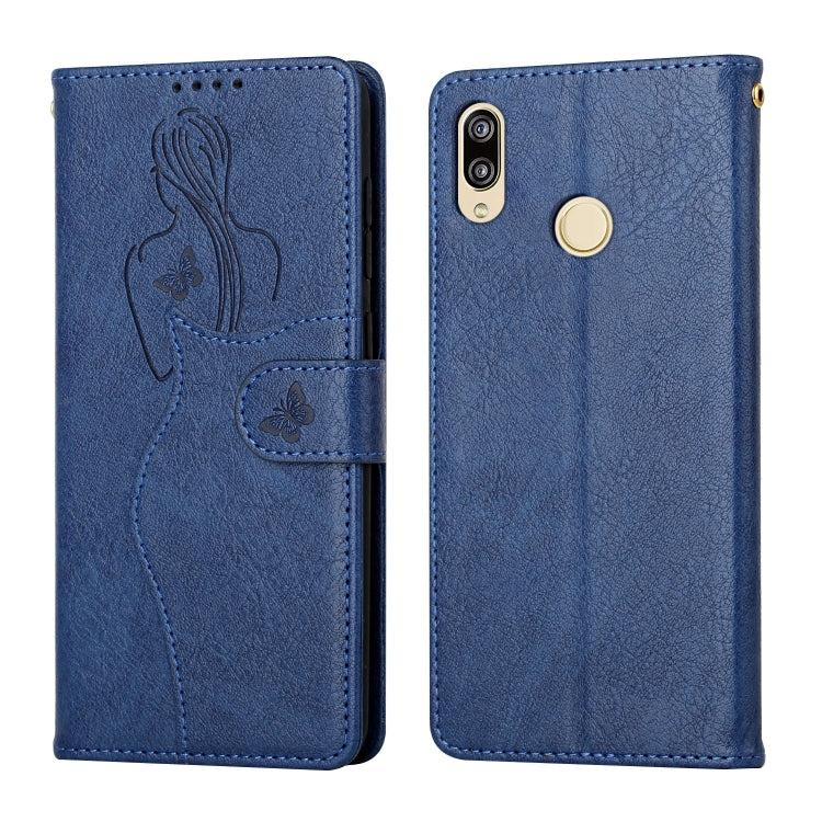 For Huawei P20 Lite Beauty Girl Embossing Pattern Horizontal Flip Leather Case with Holder & Card Slot & Wallet & Photo Frame