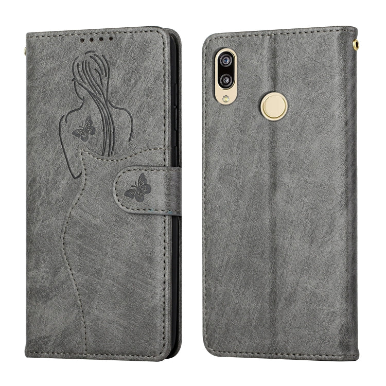 For Huawei P20 Lite Beauty Girl Embossing Pattern Horizontal Flip Leather Case with Holder & Card Slot & Wallet & Photo Frame