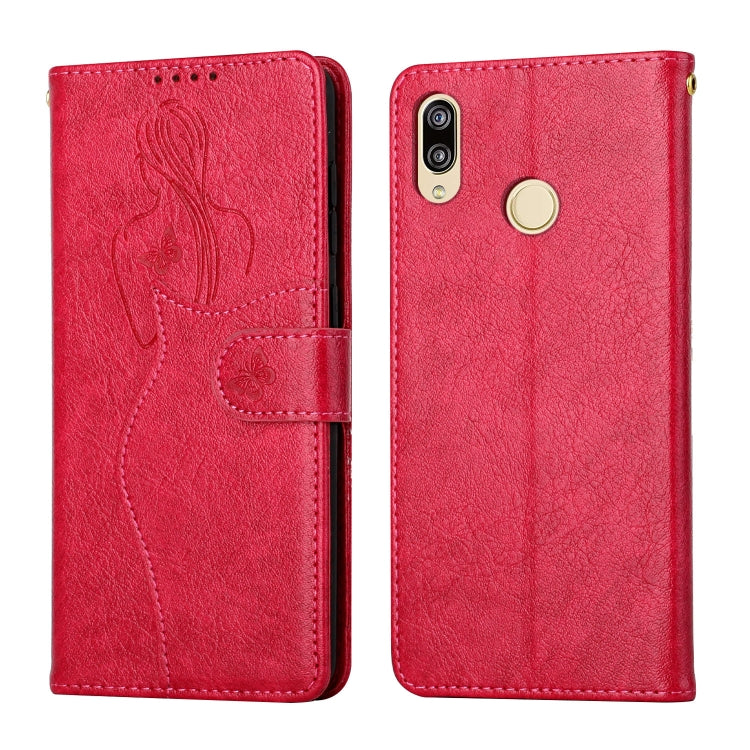 For Huawei P20 Lite Beauty Girl Embossing Pattern Horizontal Flip Leather Case with Holder & Card Slot & Wallet & Photo Frame
