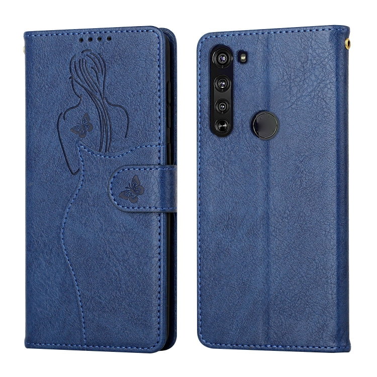 For Motorola Moto Edge Beauty Girl Embossing Pattern Horizontal Flip Leather Case with Holder & Card Slot & Wallet & Photo Frame