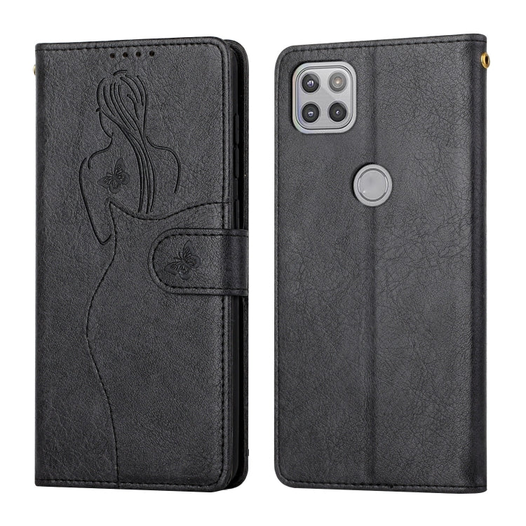 For Motorola Moto G 5G Beauty Girl Embossing Pattern Horizontal Flip Leather Case with Holder & Card Slot & Wallet & Photo Frame