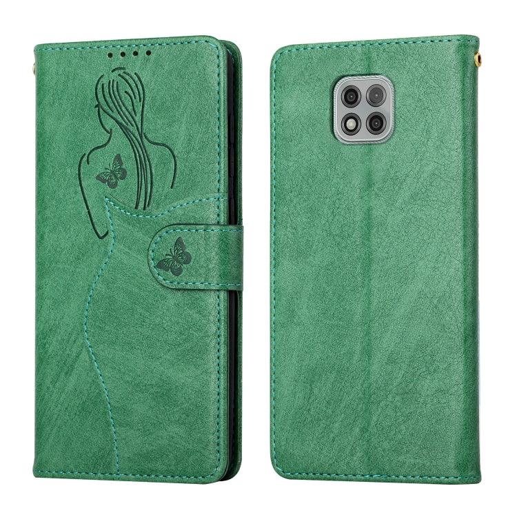 For Motorola Moto G Power 2021 Beauty Girl Embossing Pattern Horizontal Flip Leather Case with Holder & Card Slot & Wallet & Photo Frame