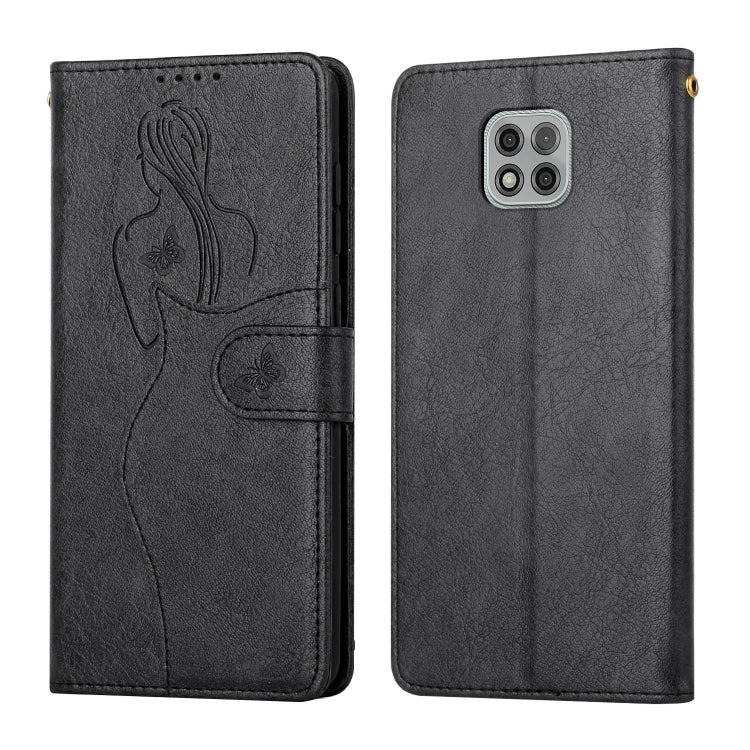 For Motorola Moto G Power 2021 Beauty Girl Embossing Pattern Horizontal Flip Leather Case with Holder & Card Slot & Wallet & Photo Frame