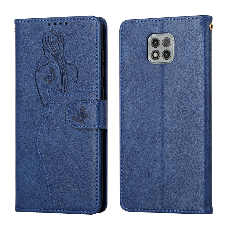 For Motorola Moto G Power 2021 Beauty Girl Embossing Pattern Horizontal Flip Leather Case with Holder & Card Slot & Wallet & Photo Frame