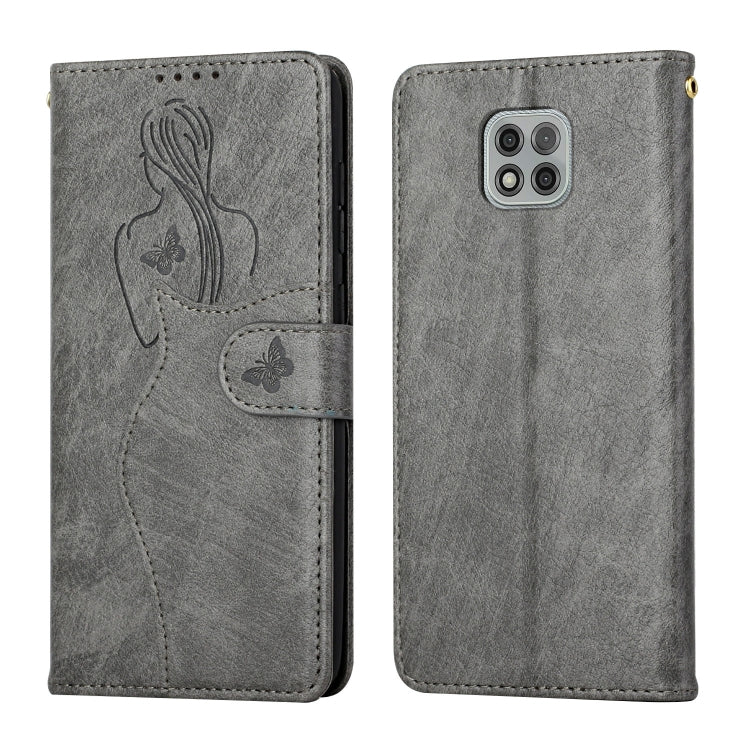 For Motorola Moto G Power 2021 Beauty Girl Embossing Pattern Horizontal Flip Leather Case with Holder & Card Slot & Wallet & Photo Frame