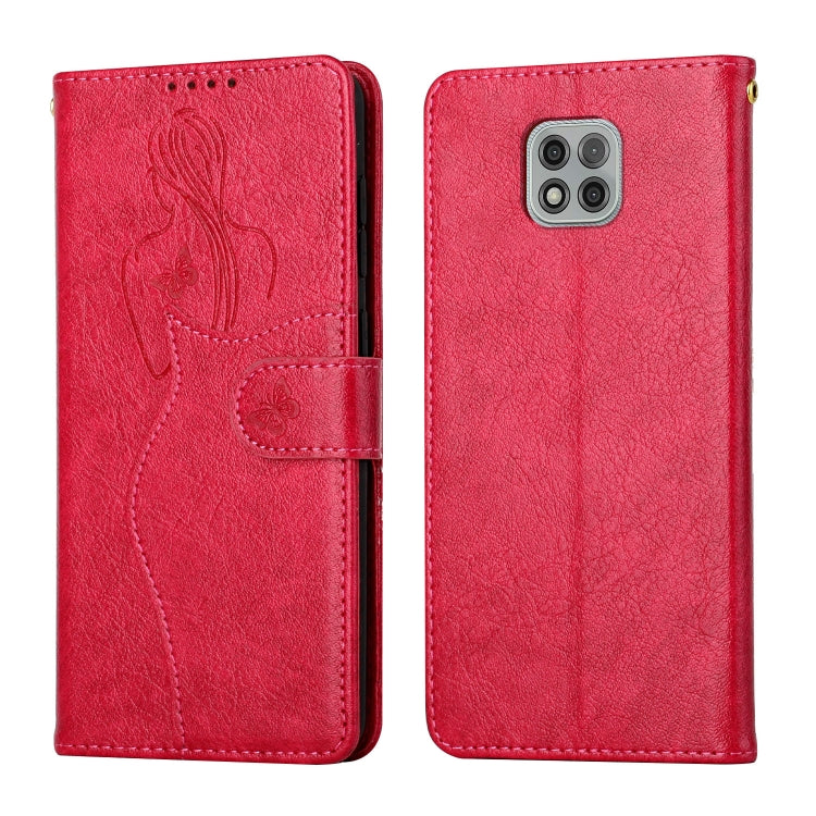 For Motorola Moto G Power 2021 Beauty Girl Embossing Pattern Horizontal Flip Leather Case with Holder & Card Slot & Wallet & Photo Frame