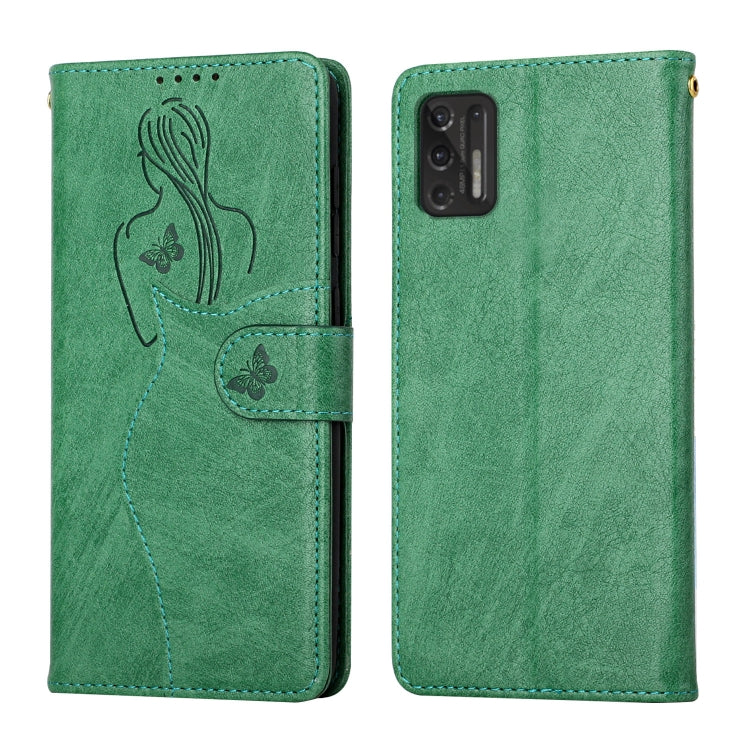 For Motorola Moto Stylus 2021 Beauty Girl Embossing Pattern Horizontal Flip Leather Case with Holder & Card Slot & Wallet & Photo Frame