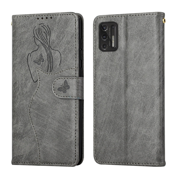 For Motorola Moto Stylus 2021 Beauty Girl Embossing Pattern Horizontal Flip Leather Case with Holder & Card Slot & Wallet & Photo Frame