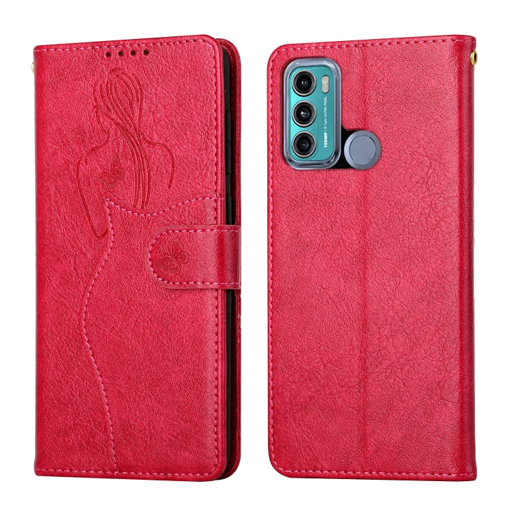 For Motorola Moto G60 Beauty Girl Embossing Pattern Horizontal Flip Leather Case with Holder & Card Slot & Wallet & Photo Frame