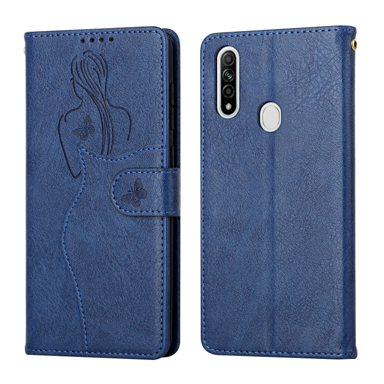 For OPPO A8 / A31 Beauty Girl Embossing Pattern Horizontal Flip Leather Case with Holder & Card Slot & Wallet & Photo Frame