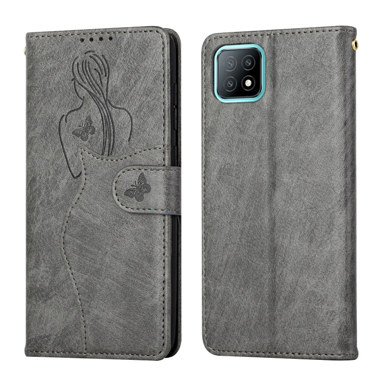 For OPPO A53 5G / A72 5G / A73 Beauty Girl Embossing Pattern Horizontal Flip Leather Case with Holder & Card Slot & Wallet & Photo Frame