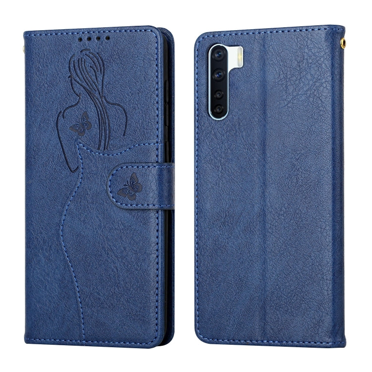 For OPPO A91 Beauty Girl Embossing Pattern Horizontal Flip Leather Case with Holder & Card Slot & Wallet & Photo Frame