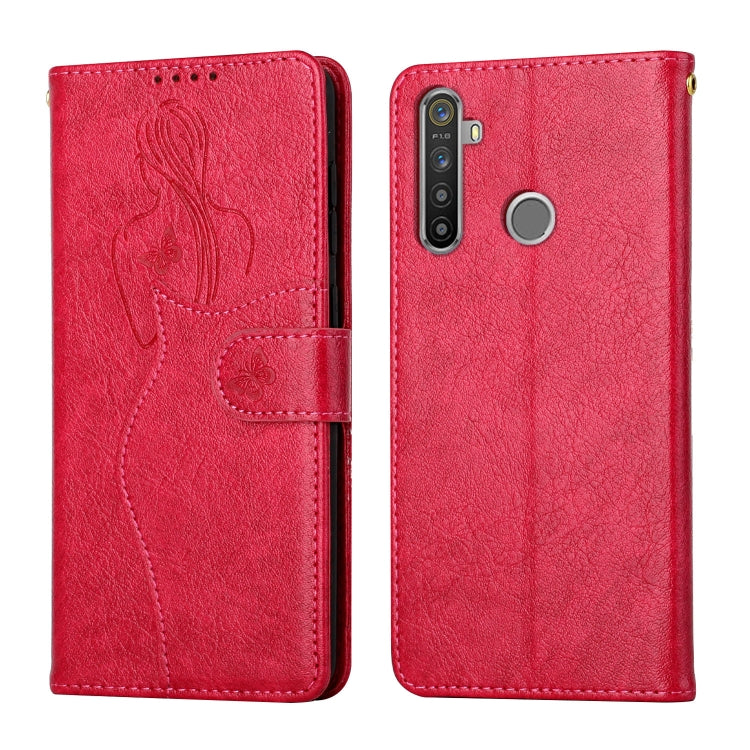 For OPPO Realme 6 Pro Beauty Girl Embossing Pattern Horizontal Flip Leather Case with Holder & Card Slot & Wallet & Photo Frame