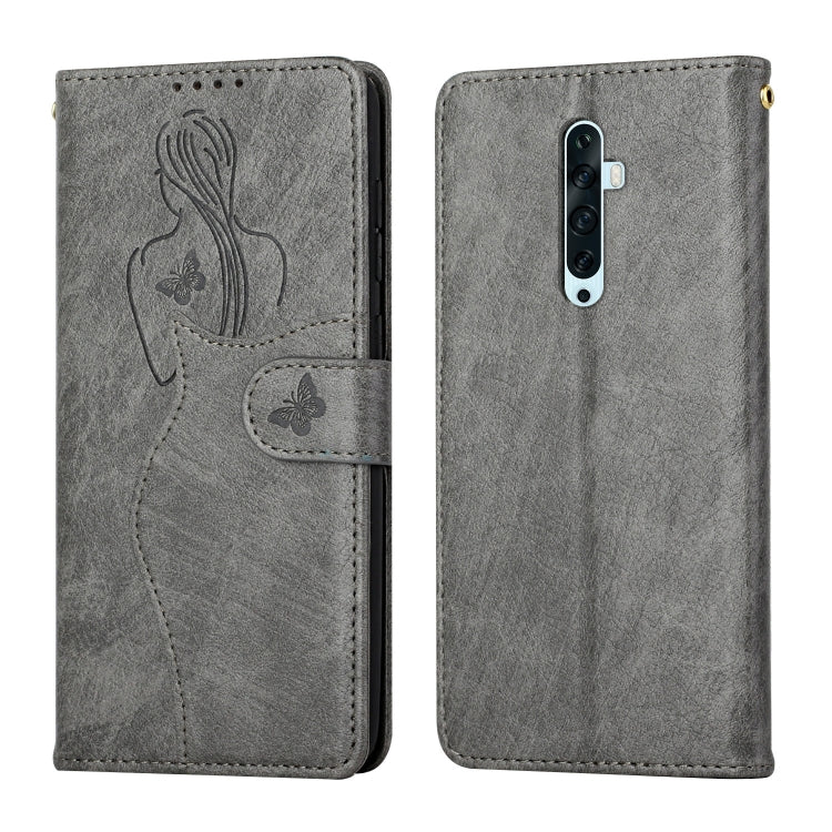 For OPPO Reno2 F Beauty Girl Embossing Pattern Horizontal Flip Leather Case with Holder & Card Slot & Wallet & Photo Frame