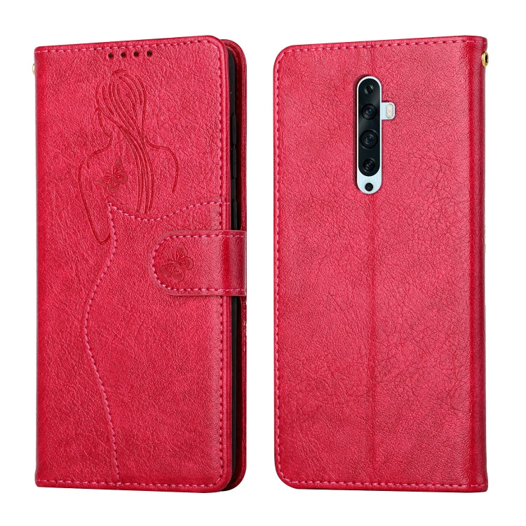 For OPPO Reno2 F Beauty Girl Embossing Pattern Horizontal Flip Leather Case with Holder & Card Slot & Wallet & Photo Frame