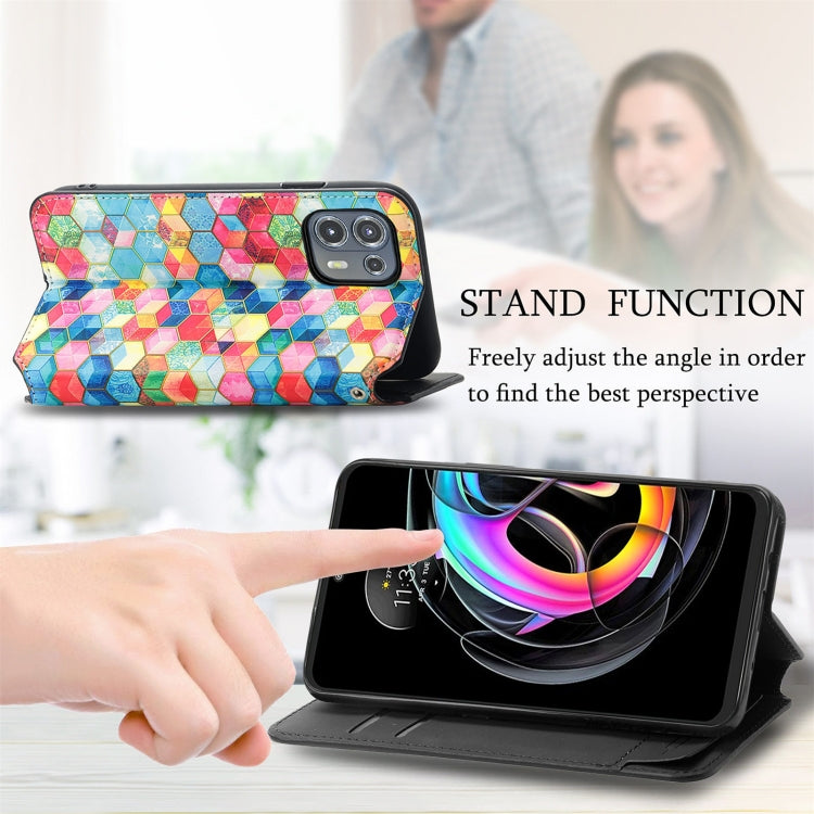 For Motorola Edge 20 Lite Colorful Magnetic Horizontal Flip PU Leather Case with Holder & Card Slot & Wallet