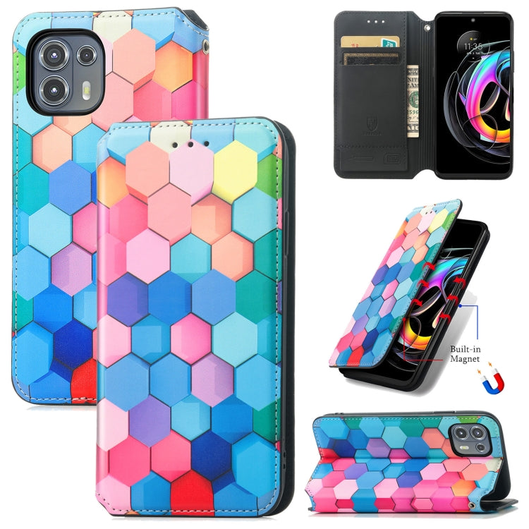 For Motorola Edge 20 Lite Colorful Magnetic Horizontal Flip PU Leather Case with Holder & Card Slot & Wallet