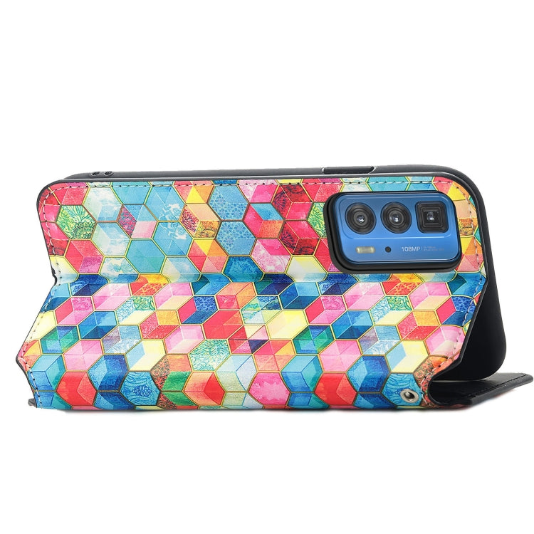 For Motorola Edge 20 Pro Colorful Magnetic Horizontal Flip PU Leather Case with Holder & Card Slot & Wallet