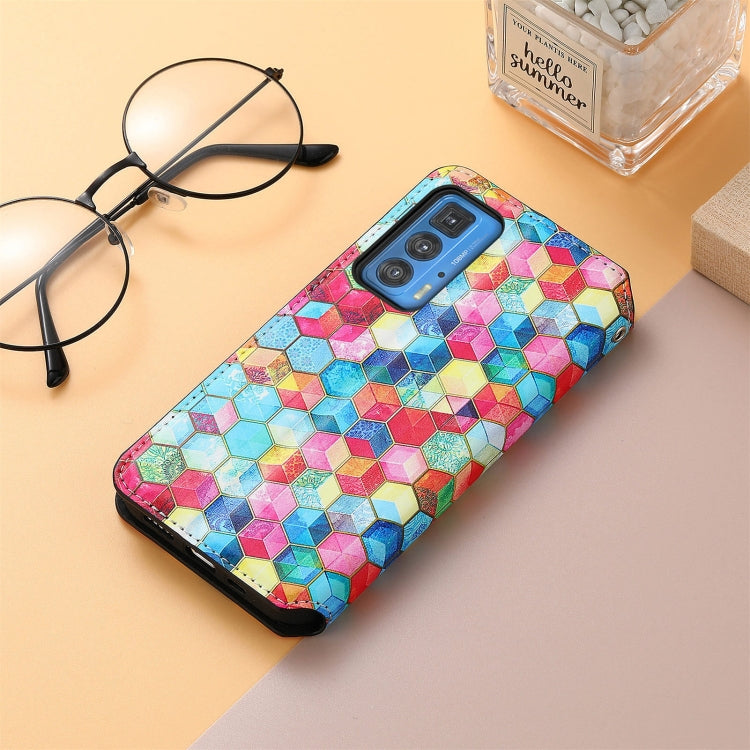 For Motorola Edge 20 Pro Colorful Magnetic Horizontal Flip PU Leather Case with Holder & Card Slot & Wallet