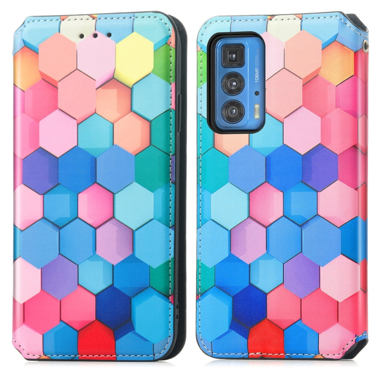For Motorola Edge 20 Pro Colorful Magnetic Horizontal Flip PU Leather Case with Holder & Card Slot & Wallet
